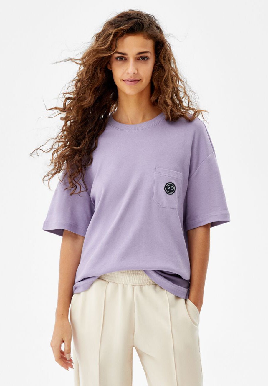 Bershka BOXY FIT - T-shirt basic - lilac/lilla - Zalando