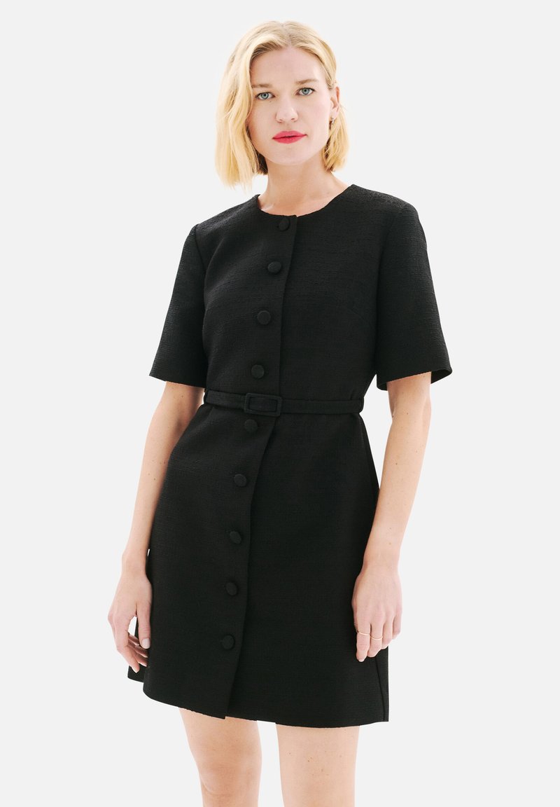 Robe Caroll Taille 44 En Velours à Côtes - Manches Courtes, Doublée, Couleur Marron, Occasion Très Bon état