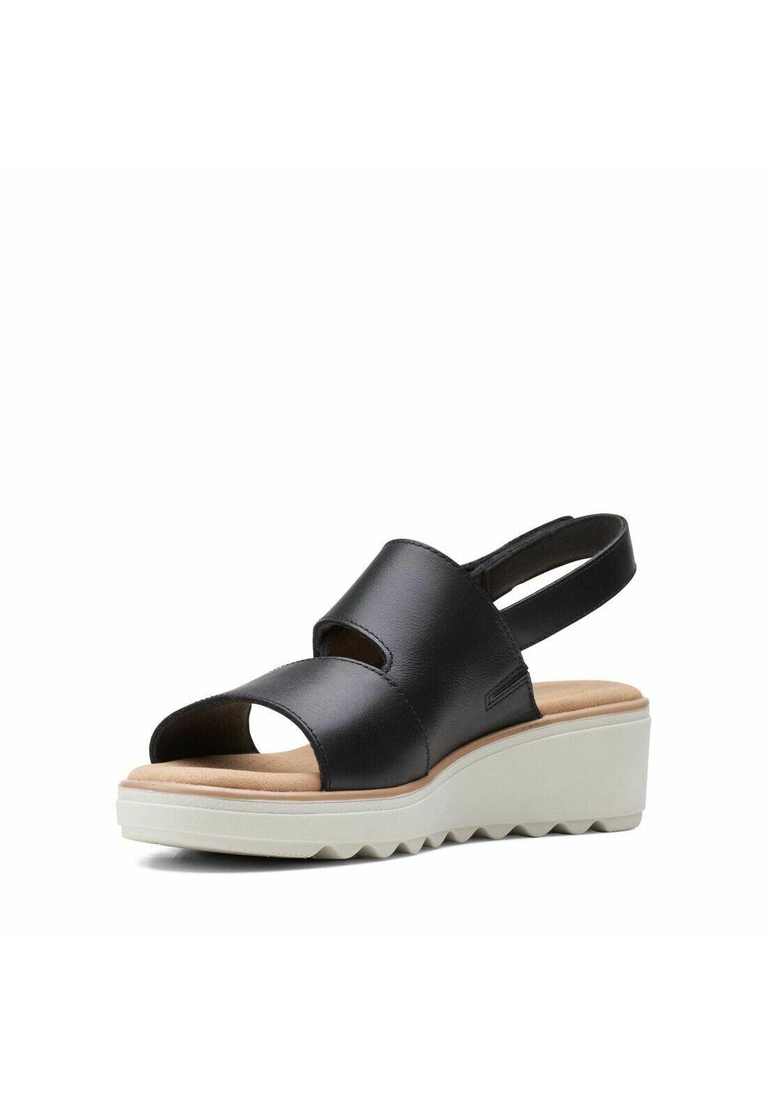 Clarks Sandalen met sleehak - black leather/Zwart - Zalando.nl