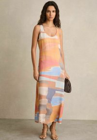Reiss REGULAR FIT LAYLA SUNSET PRINT SLEEVELESS  - Maksimekko - coral
