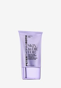 Tubetto viola con finitura lucida, etichettato "Peter Thomas Roth Skin to Die For." Contiene 30 mL di primer opacizzante e perfezionatore per il viso.