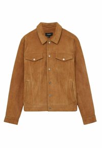 REGULAR FIT-EDEN TRUCKER - Leren jas - tobacco brown