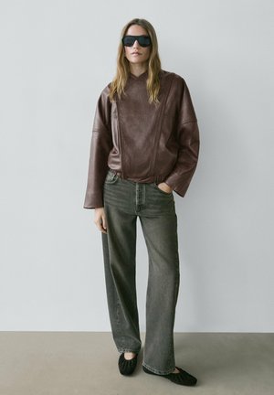 ASYMMETRIC - Lederjacke - dark brown