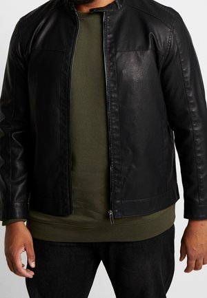 Chaqueta de cuero sintético - black