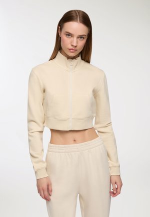 Felpa con zip - avorio