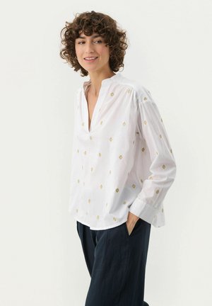Bluse - bright white gold embroidery