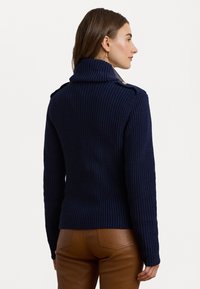 Lauren Ralph Lauren RIB KNIT DOUBLE BREASTED SWEATER JACKET - Bleizeris - refined navy