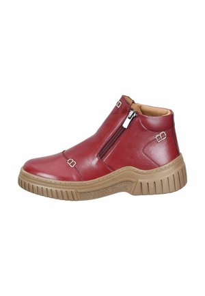 Platform ankle boots - bordeaux