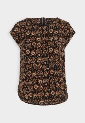 ONLY, ONLVIC SS AOP TOP NOOS PTM - Блуза - black/dessert rider