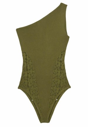 REGULAR FIT - ROSA DETAIL ONE SHOULDER - Top - green