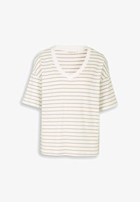 Geselecteerd, white/beige irregular stripe