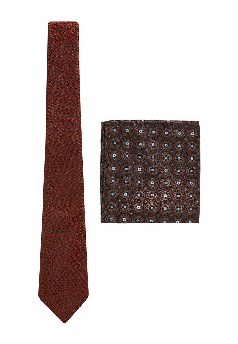 Next SAGE WITH FLORAL SET - Kapesník do obleku - burnt orange