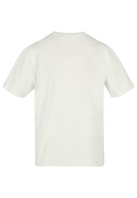 Short-sleeve, crew-neck t-shirt in off-white cotton. Smooth texture with a relaxed fit and no visible graphics or patterns.