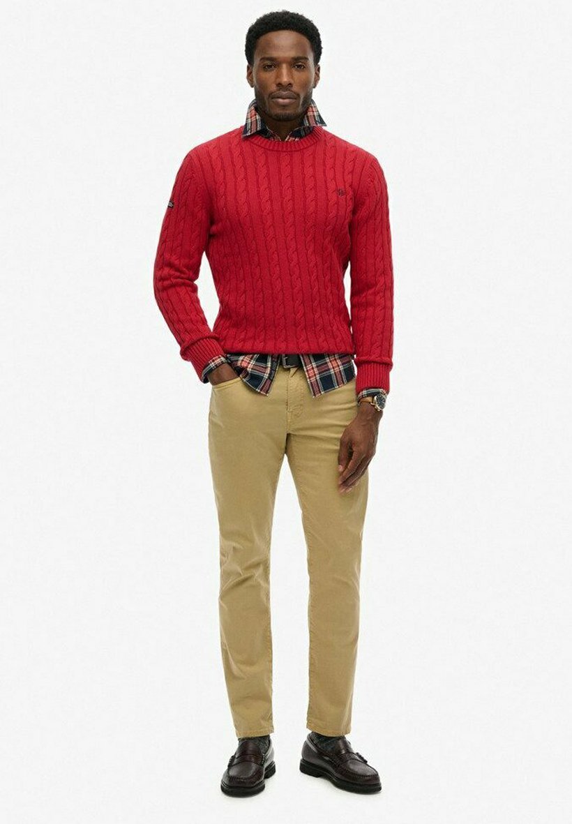 Superdry Co CABLE CREW Strickpullover expedition red/rot
