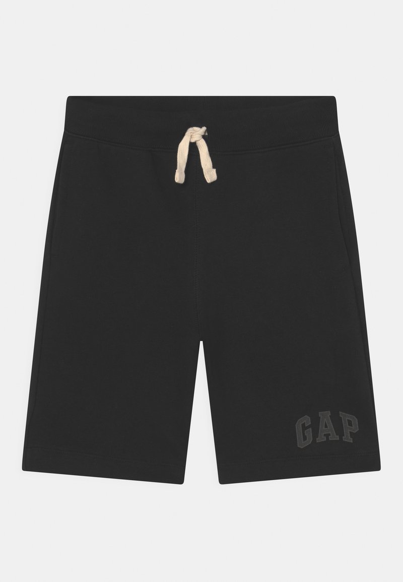 Short noir longueur genou avec cordon blanc et logo ""GAP"" en bas de la jambe droite.
