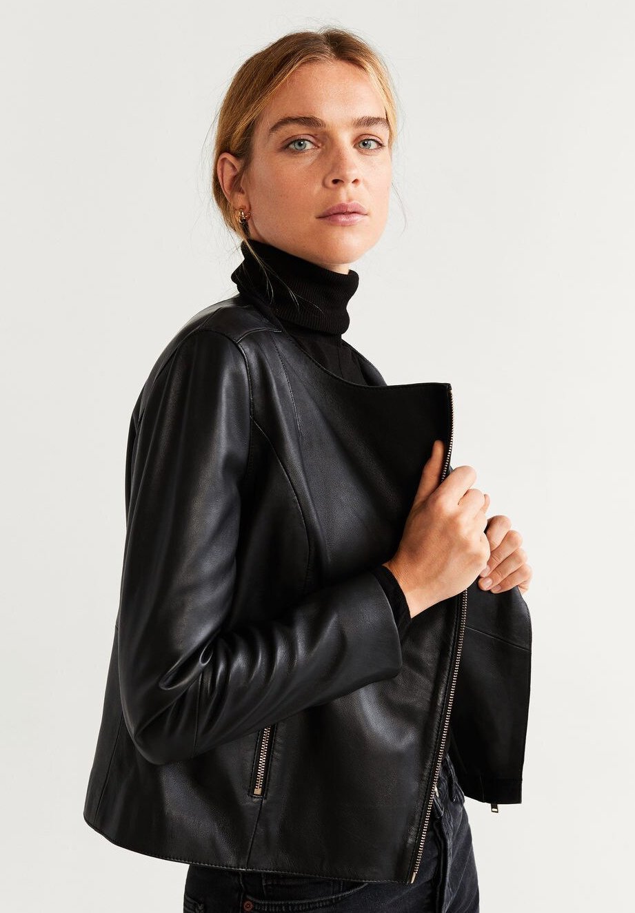 Mango BIKERJACKE AUS LEDER Leren jas schwarz Zalando.nl Mango Leren jas noir Zalando.nl