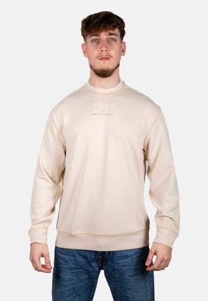 Armani Exchange GIROCOLLO - Felpa - beige