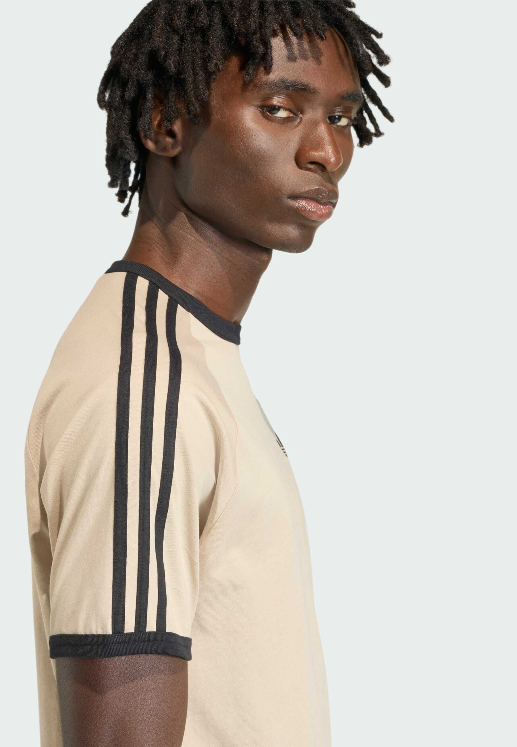 adidas Originals 3S TEE - T-shirt print - stone khaki/kaki
