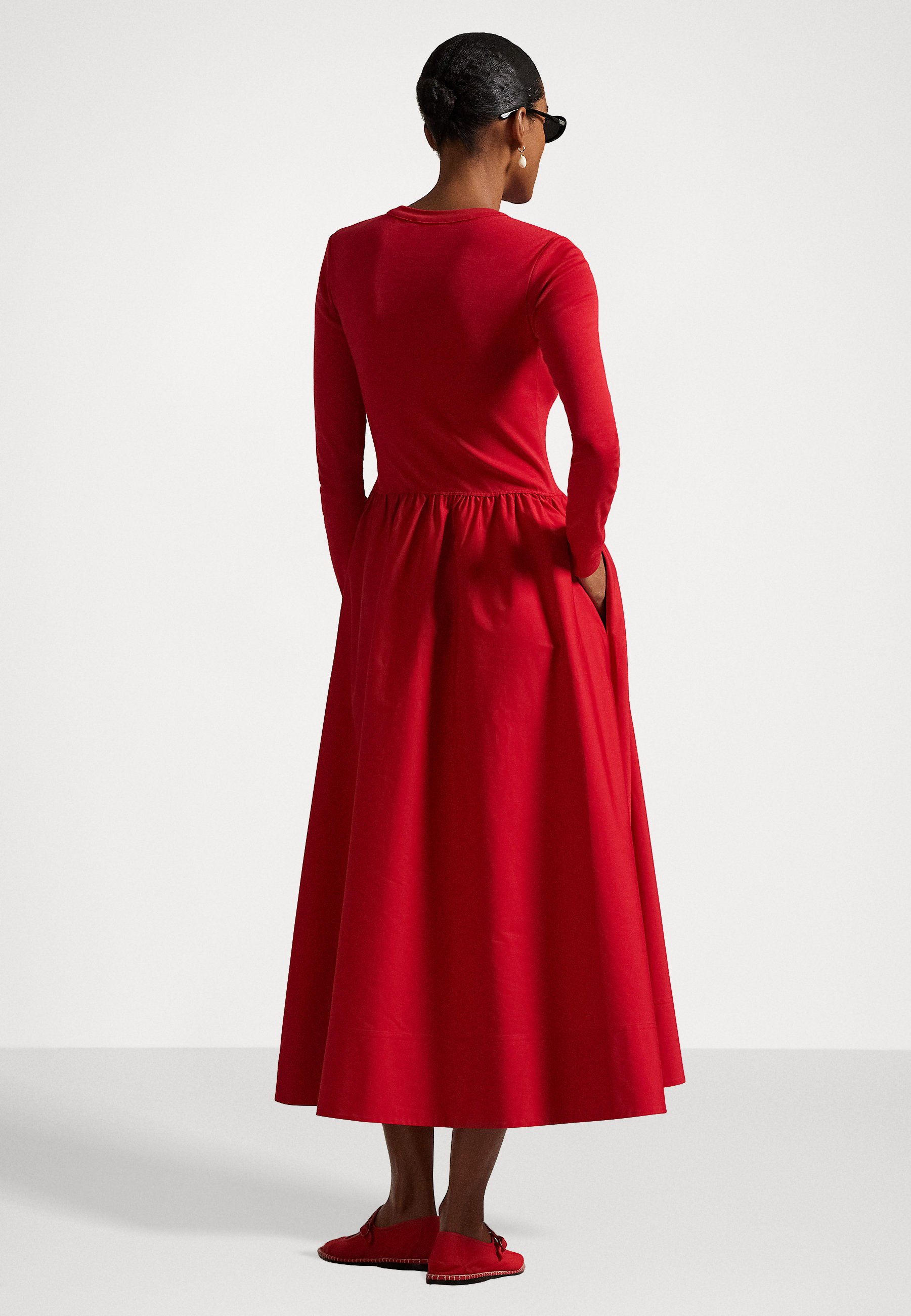 Polo Ralph Lauren COTTON LONG SLEEVE DRESS - Day dress - red