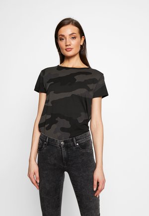 ALLOVER TOP - Print T-shirt - raven