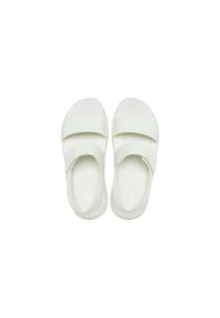 Infradito bianchi realizzati in gomma testurizzata, con due larghe cinghie sulla parte superiore e una soletta imbottita.