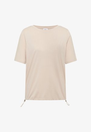 Cecil, T-SHIRT WITH SIDE DRAWSTRING - T-shirts basic - pearl beige