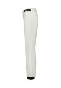 Witte golfbroek met een slim fit, van een gestructureerde stof, met zwarte taillebandaccenten, een zijritszak en elastische manchetten bij de enkels.