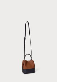 Lauren Ralph Lauren TWO TONE LEATHER SMALL REESE BUCKET BAG - Käsilaukku - tan/navy