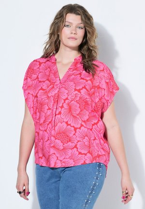 Studio Untold FLOWER PRINT V-NECK BLOUSE - Blouse - pink