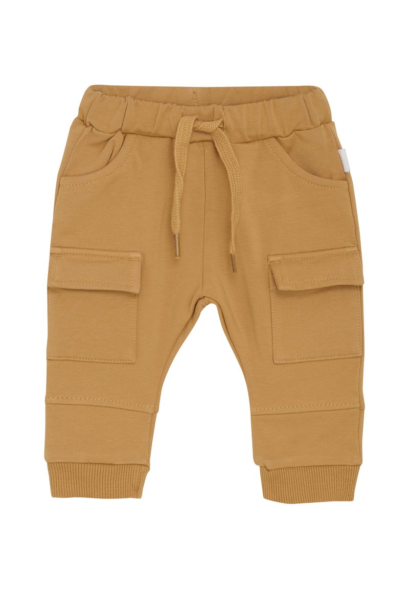 Senfgelbe Jogginghosen aus weichem Material, mit einem elastischen Bund und Kordelzug, zwei Seitentaschen und Rippbündchen.