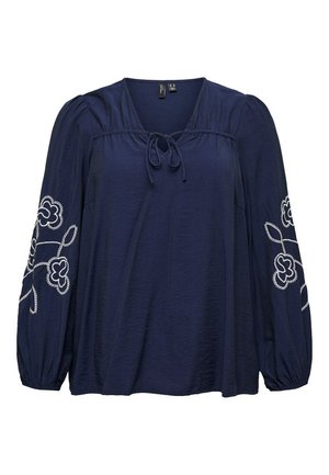 Vero Moda Curve Bluza - navy/cloud dancer