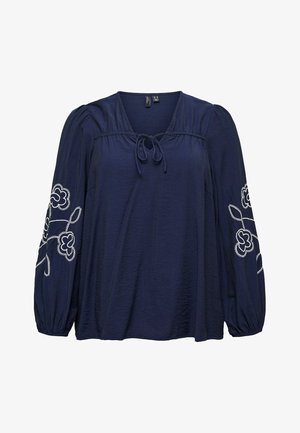 Vero Moda Curve Bluza - navy/cloud dancer