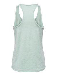 Débardeur dos nageur vert clair avec un tissu légèrement texturé et un design lisse et ajusté, présenté de dos.