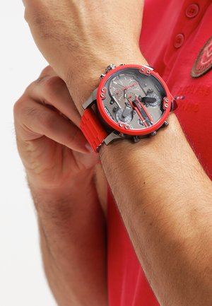 Diesel LG RD GUN RED BR - Chronograph - grau ip/rot