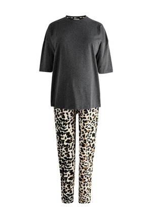 MATERNITY SHORT SLEEVE SET - Pidžamas komplekts - charcoal grey leopard