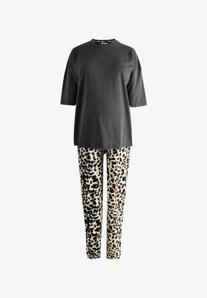 Next, MATERNITY SHORT SLEEVE SET - Nattøj sæt - charcoal grey leopard
