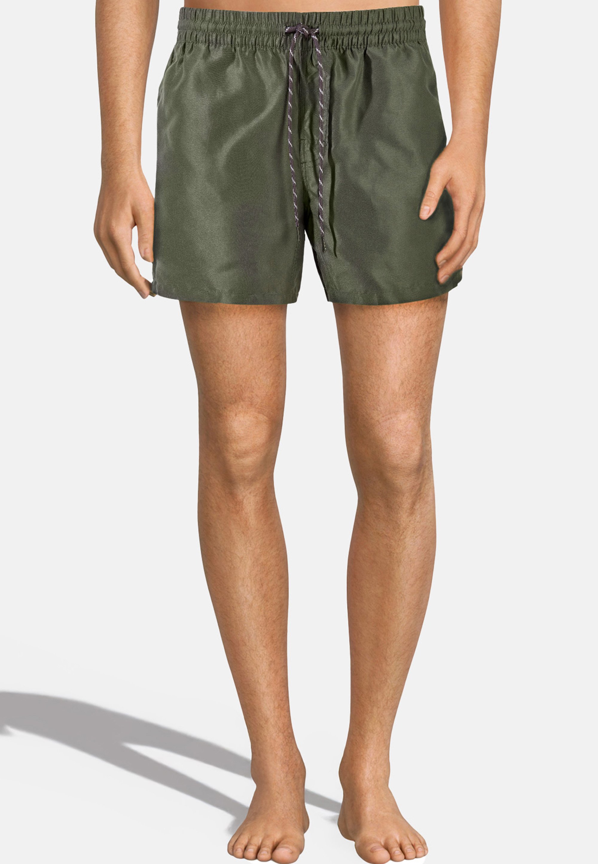 BECO Herren Badehose Boxer – Dunkelblau Mit Muster, Schnelltrocknend, Mit Tasche