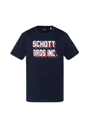 Schott T-SHIRT IMPRIMÉ SCHOTT BROS INC. - T-shirt imprimé - marine