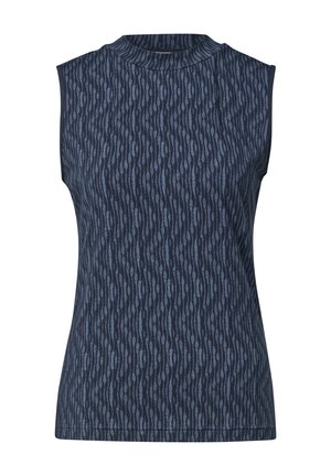 Street One, TOP MIT TURTLE NECK UND PRINT - Débardeur - ashen blue