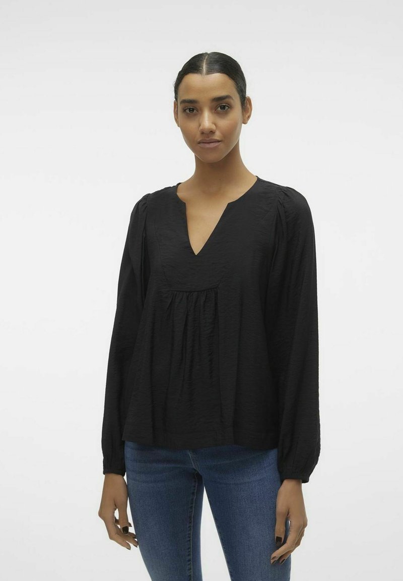 Moda Normal Vero Moda NORMAL GESCHNITTEN GUMMIZUG AM HANDGELENK - Bluse - black ...