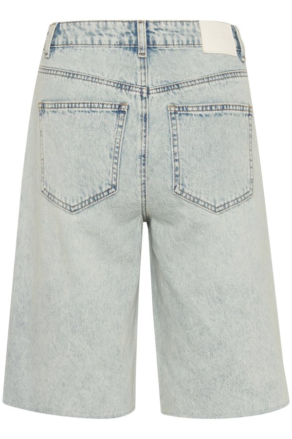 ASHER LONG - Denim shorts - mid acid wash2