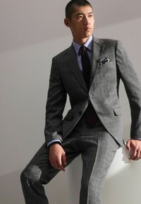 Next SLIM FIT PRINCE OF WALES CHECK - Puvunhousut - grey