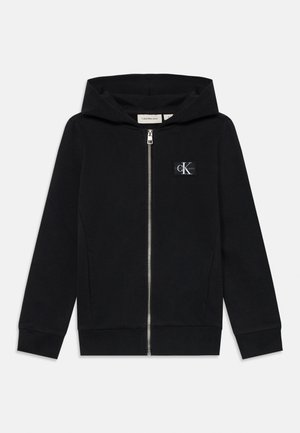 Calvin Klein Jeans BADGE ZIP THROUGH UNISEX - Sweater met rits - black