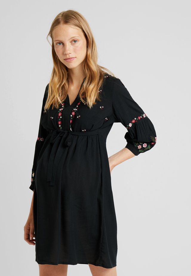 EMBROIDERED DRESS - Sukienka letnia - black