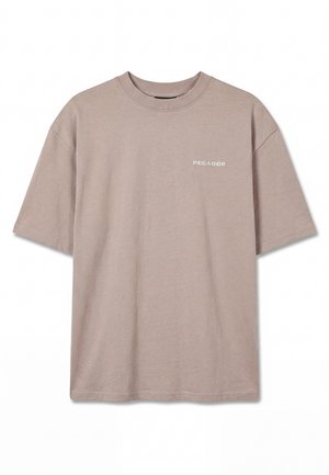 Pegador, LOGO OVERSIZED TEE - Jednoduché tričko - washed warm/taupe cream