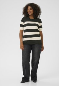 Kaffe Curve LIZZY STRIPED - Triko s potiskem - dgm turtledove wide stripe