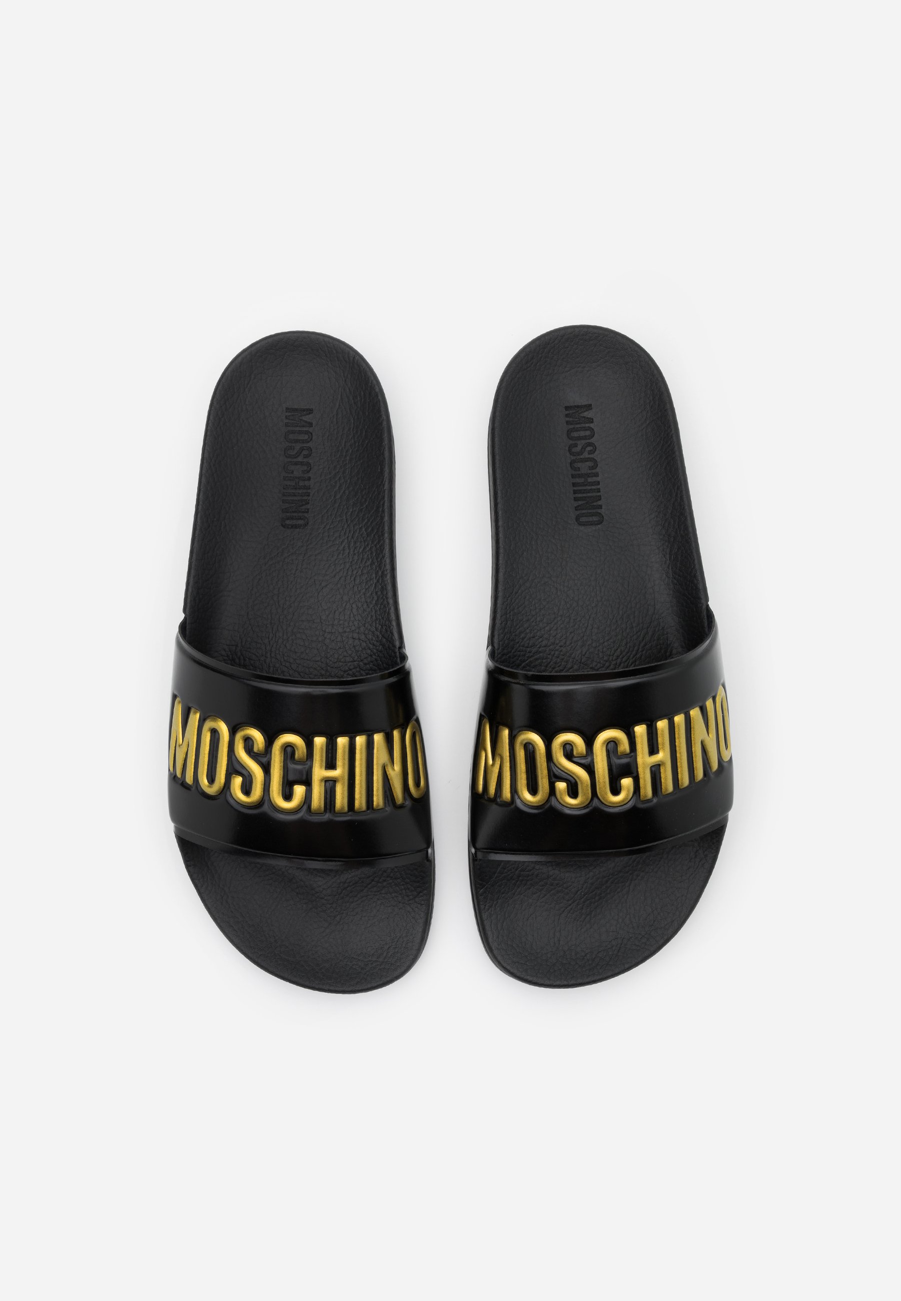 moschino black slides