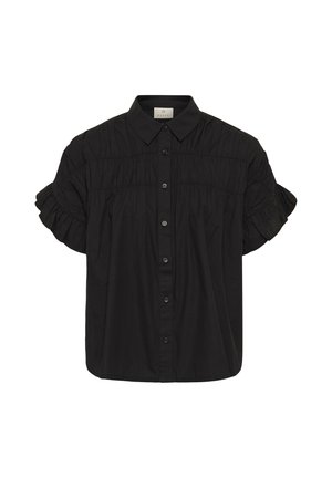 Kaffe, KAVERDINA FLOUNCCE SHIRT - Blúzka so zapínaním na gombíky - black deep