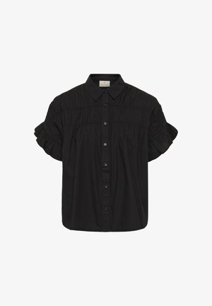 Kaffe, KAVERDINA FLOUNCCE SHIRT - Blúzka so zapínaním na gombíky - black deep