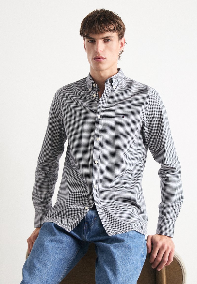 Tommy Hilfiger MICRO GINGHAM SHIRT - Shirt - carbon navy/optic white